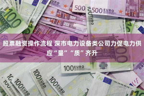 股票融资操作流程 深市电力设备类公司力促电力供应“量”“质”齐升