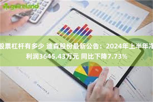 股票杠杆有多少 迪森股份最新公告：2024年上半年净利润3645.43万元 同比下降7.73%