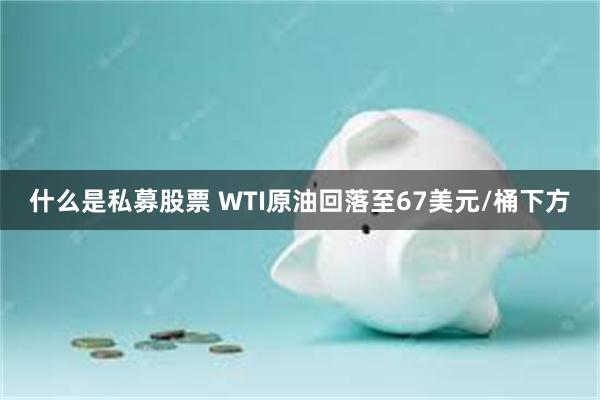 什么是私募股票 WTI原油回落至67美元/桶下方